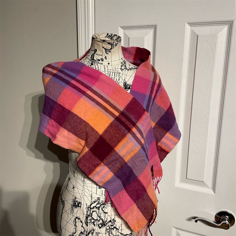 Kiltane of Scotland Lambswool Cashmere Tartan Shawl Wrap Pashmina Multicolor
